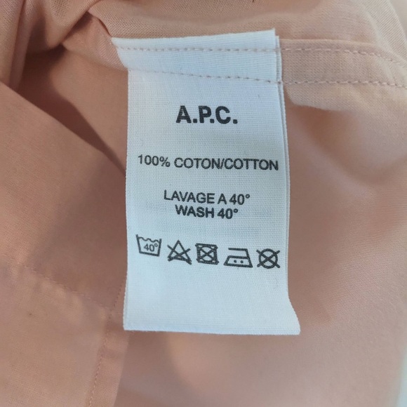 A.P.C. Salmon Pink Lightweight Button-Down Shirt - Picture 3 of 4